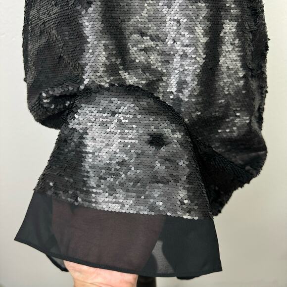 Calvin Klein | Black Sequin Sleeveless Knee Length Sheath Cocktail Dress - Picture 8 of 11